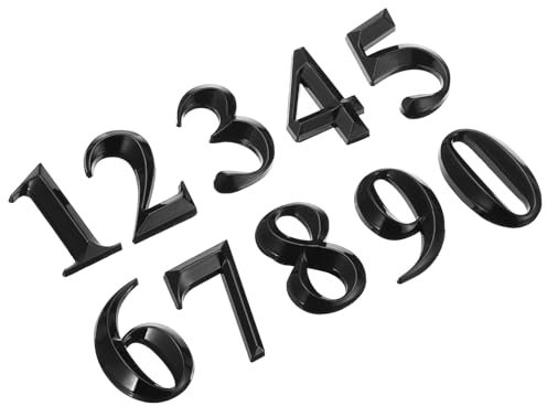 PATIKIL House Numbers 3D Mailbox Numbers 0-9 for Outside, 10Pcs Door Address Numbers Letter Self Adhesive for House, Apartment Office, Hotel Room, Mailbox Sign, Black