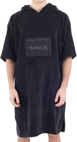 Hurley O&O Poncho, Unisex-Erwachsene Poncho-Handtuch, Schwarz, Black -