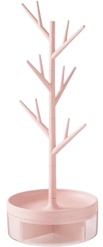 PACKOVE Schmuckständer Schmuckbaum Präsentationsständer Zum Aufhängen Für Ohrringe, Halsketten Und Armbänder Rosa