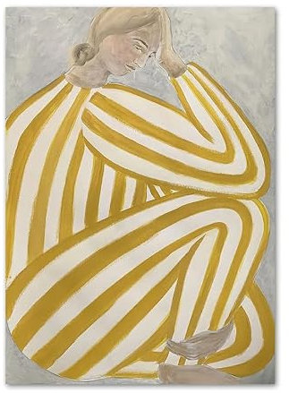 Orjdjz Wxkbl Abstraktes Sofia Lind Poster Gestreifter Pyjama Frau Wandkunst Sofia Lind druckt Sofia Lind Leinwandgemälde für Wohnkultur Bild 50x70cm Kein Rahmen