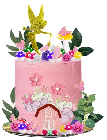 38 Stück Fairy Cake Toppers,Fee Cake Decoration,Fairy Tortendeko,Garden Pilz Kuchen Dekoration,für Geburtstagsfeierzubehör Baby Shower Anniversary Decorations