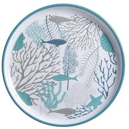 Marine Business Coastal - Lot de 6 assiettes plates, mélamine, bleu, moyen