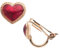 Grossé Ohrclip - Pop Heart - Goldfarbe - Emaille - Rot - Vergoldet - 8x7 mm - GA61738