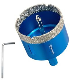 Teronbeta Scie Cloche Diamantée 50mm avec Foret Guidage de Centrage, Professionnelle Foret Diamanté Brasé pour Carrelage, Porcelaine, Verre, Marbre et Céramique