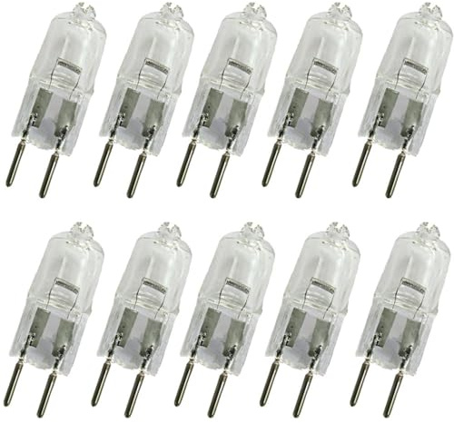 DLEDMOP Halogen Bulb 50W Dimmable GY6.35 Light Bulb JC Type GY6.35 Bi-pin Base AC/DC 12V Warm White 2700K Single Ended Capsule Light Bulbs 10W 10PCS