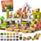 ToyUnited Magnetic Building Blocks, 100PCS Magnetic Blocks Stacking Tiles Cubes Construction Toys STEM Montessori Sensory Toys Gifts for Kids Ages 4 5 6 7 8 9 10 Christmas Advent Calendar