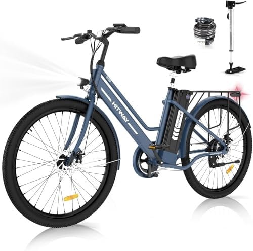 HITWAY Electric Bike, 26 inch E-bike Electric city bike for women and men, with 250W motor, 36V 10.4AH removable lithium battery 40-80km