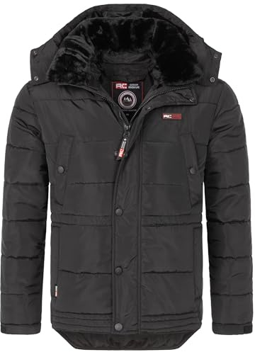 Rock Creek Winterjacke Herren Parka mit Kapuze H-393 Schwarz 4XL