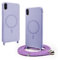 CUZZCASE Cover compatibile con iPhone X/XS(5.8),Cover Magnetica[Compatibile con MagSafe],Bumper con Laccio,regolabile Lanyard TPU Corda Silicone Case-Viola