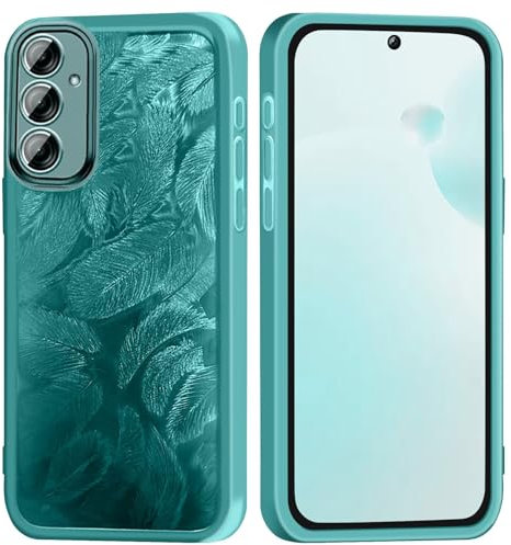 PONRFEKT Glitter Phone Case for Oneplus 12 with Camera Protector,Soft Silicone Shockproof,gradient feather Transparent Cover para Women and Girls,Blue