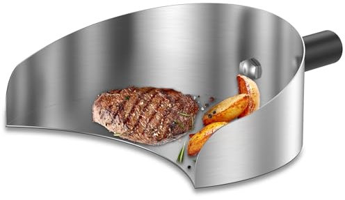 VAVPUP Sartén para carne, 22,5 x 17,5 x 8 cm, práctica pala de acero inoxidable Döner Gyros, asador, pala para döner, pala para carne, práctica pala para barbacoa (2 unidades)