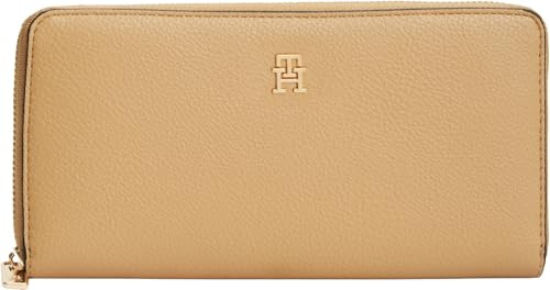 Tommy Hilfiger Th Icon Lrg Za Seasonal Damen Geldbörse mit umlaufendem Reißverschluss, Khaki, One Size AW0AW18760