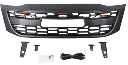 Frontgrill Kühlergrill Frontgrill Für Hilux Für Vigo 2015 2016 2017 2018 schwarz, mit Leuchte
