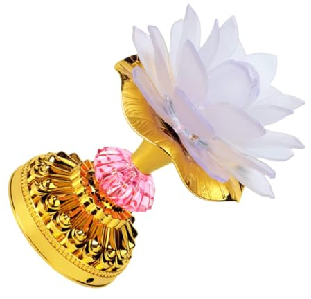 BESPORTBLE LED Lotuslampe mit Farbwechsel Lotusförmige LED Buddha Lichtdekoration für Buddha Tisch Tischlampe ohne Batterie Dekoratives Licht für Zuhause und Tempel