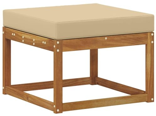 vidaXL Outdoor-Fußhocker Massivholz Akazie Natur, Balkonmöbel, modernes Akazienholz, langlebiges wetterbeständiges Design, vielseitig für den Außenbereich