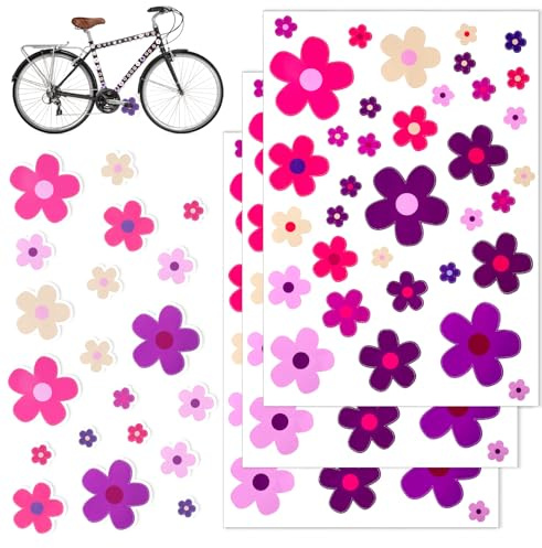 105 Stück Fahrrad Autoaufkleber Set Multi Blümchen Wasserfest blumen Aufkleber Outdoor Sticker Selbstklebende für Spielzeug Kunst Sticker
