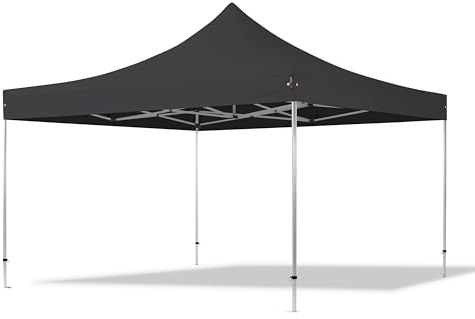 TOOLPORT Faltzelt Professional 4x4 m ohne Seitenteile Faltpavillon ALU Pavillon Partyzelt in schwarz