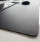 Schreibtischunterlage sanft lux Leder 60 x 40 Schwarz mit Silbergrauer Naht