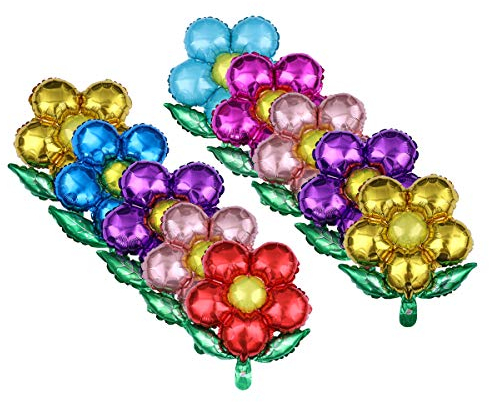 oyvian 10 Stücke Blumen Folien-Luftballons Luftballons Bunte Blumenballons für Hochzeit Geburtstag Party