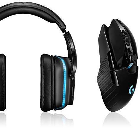 Logitech G935 Kabelloses Gaming-Kopfhörer + G903 Lightspeed kabellose Gaming-Maus (mit Hero 16K-Sensor, 140+ Stunden Akkulaufzeit mit wiederaufladbarem Akku