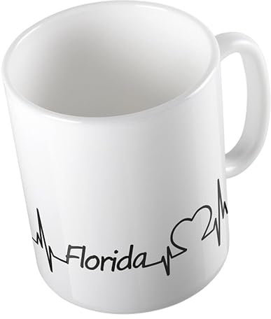 Huuraa Kaffeetasse Florida Geschenk Tasse Weiß 330ml Florida Geschenkidee