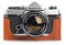 Case for Olympus OM-4, Zakao Handmade Genuine Real Leather Half Camera Case Bag Cover for Olympus OM-1/1N OM-2/2N OM-3/3Ti OM-4/4Ti (No Handle) with Hand Strap (Brown)