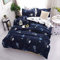 Omela Bettwäsche 140x200 Blau Planeten Kinder Jungen Sterne Weltraum Universum Bettbezug und Kissenbezug 70x90 cm Blau Weiß Wendebettwäsche Set mit Reißverschluss