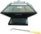 garden mile® Foyer carré avec grille de barbecue et tisonnier - Chauffage de jardin en métal - Noir - Barbecue - Décoration de terrasse - Foyer portable - Couvercle en maille