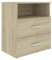 vidaXL Nachttisch mit 2 Schubladen 1 Ablagefläche Nachtschrank Nachtkonsole Nachtkommode Schlafzimmer Schrank Kommode Sonoma-Eiche 50x32x60cm