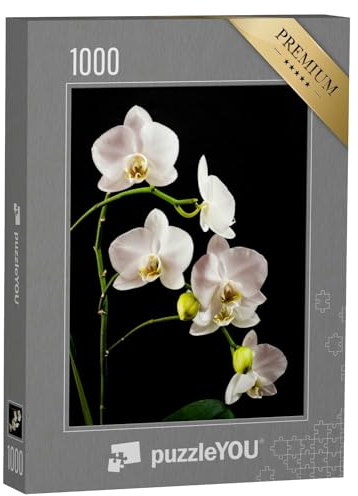 puzzleYOU: Puzzle 1000 Teile „Weißer Orchideenzweig voller Blüten“ – aus der Puzzle-Kollektion Orchideen