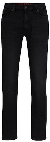 HUGO Herren 734 Schwarze Extra Slim-Fit Jeans aus bequemem Stretch-Denim Schwarz 33/34