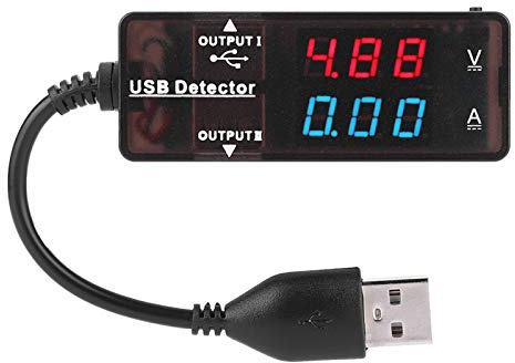 USB Tester, YB26VA Digital Multimeter, USB Voltmeter Amperemeter, Dual Display Ladegerät Strommesser, Mobiltelefon Tablet Power Bank Monitor, für Zuhause Büro