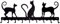 semUp Garderobe 3 Katzen Haken Wand montiert schwarz W: 60 cm Home Accessories