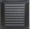 Rejilla de ventilación metálica (15 x 15 cm, color negro)