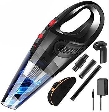 Aspirapolvere Portatile, Aspirapolvere Portatile Senza Fili 30 Minuti Potente Aspirazione Ricaricabile Umido Secco, Aspirapolvere Leggero 120 W 6000 Pa per Auto, Pulizia di Casa e Animali Domestici