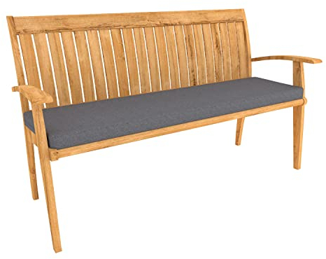 POKAR Bankauflage Bankkissen mit Abnehmbarem Bezug Sitzkissen für Bank Sitzbank Sitzpolster Bankpolster Stuhlkissen Gartenbank (140 x 50 x 5, Anthrazit)