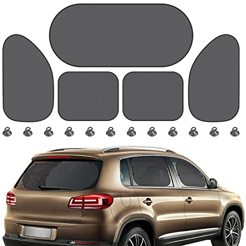 viteena Sonnenschutz Auto 5 Stück, Sonnenschutz Baby Auto Sonnenblende, 4 Seitenscheibe + 1 Heckscheibe Sonnenschutz, Universal UV-Schutz Sichtschutz mit Saugnäpfen für Baby Kinder Haustiere Erwachsen