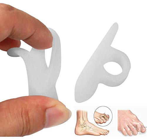 PEDIMEND™ Silicone Gel Hammer Toe Straightener - Toe Separators for Overlapping Toes - Stretches & Aligns Toes - Perfect for Hammer Toes/Crooked Toes/Claw Toe - Unisex - Foot Care (White- 1PAIR)