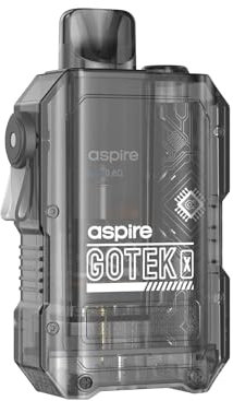Aspire Gotek X Vaping Kit, Compact, Stylish Design, 650mAh Battery, 2mL Refillable Pod, Adjustable Airflow, Nic Salt Compatible, Beginner-Friendly, E Cigarette, E Cig, No Nicotine (Black)
