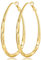 PABBEU Creolen Gold, Ovale Ohrringe Gold Creolen Hypoallergene Leichte Groß Ohrringe Damen