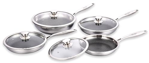 HEATEK ® Stainless Steel Pan + Wok Set | Cook Like MasterChef | 8 Pieces