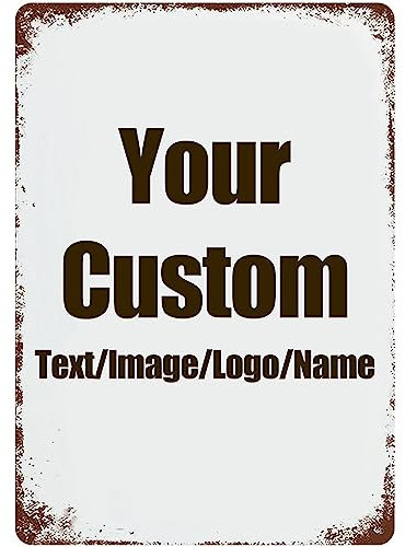 Panneaux personnalisés design avec votre propre image/logo/texte - Plaque en métal de style vintage pour mur extérieur, panneaux routiers, décoration d'intérieur, cadeau d'affaires, cour (vertical,