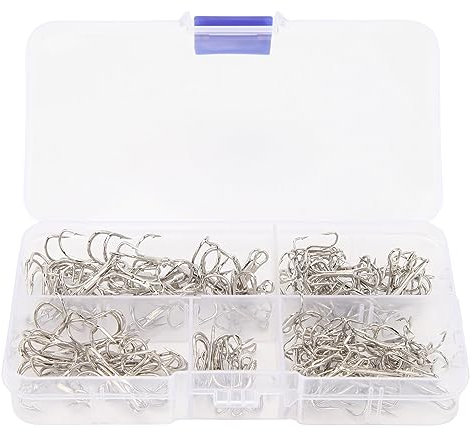 120PCS Treble Fishhooks Set, High Carbon Steel High Strength Treble Hooks Kit for Sea Fishing