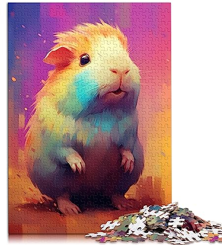 1000-teiliges Puzzle mit Meerschweinchen-Tier für Erwachsene, Holzpuzzle, Herausforderungsfamilie, 14,96 x 20,47 Zoll