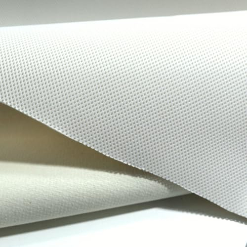 TOLKO Schaumstoff 4mm dick mit Baumwoll-Molton und Mesh beschichtet | Polsterstoff für Sitzauflage Unterlage Matratze zum Polstern Beziehen Stoffe zum Nähen Meterware Bezugstoff Abstandsgewebe (Ecru)