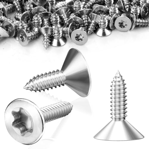 SWTYExt M4 Holzschrauben Torx, 120 Stück Torx Schrauben 4x12mm Spanplattenschrauben Edelstahl V2A Selbstschneidende Holz Blechschrauben Senkkopf Schrauben Vollgewinde für Befestigungselemente