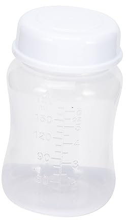Abaodam 4 Pièces Biberon de Conservation du Lait Maternel en Verre - Récipients pour le Stockage, Bidon Plastique à Col Large Étanche pour Allaiter