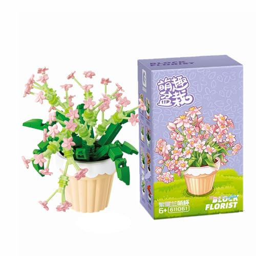 LOTOLO Mini Flower Succulent Bonsai Building Block Set,Simulation Pot Plant Artificial Particle Flower Botanical Collection Construction Building Bricks Toy,Home Decors (Oncidium)