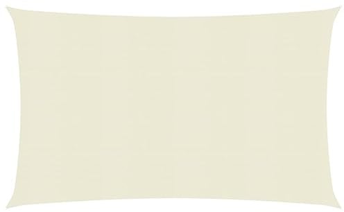 Woiinea Sonnensegel für den Garten, 8 x 6 m, HDPE, atmungsaktiv, rechteckig, winddicht, UV-beständig, Sonnensegel in verschiedenen Außenbereichen, Terrasse Creme