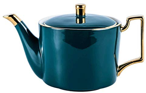 SweeseTeapot, Tetera de porcelana con infusor de acero inoxidable, Tetera floreciente de hojas sueltas